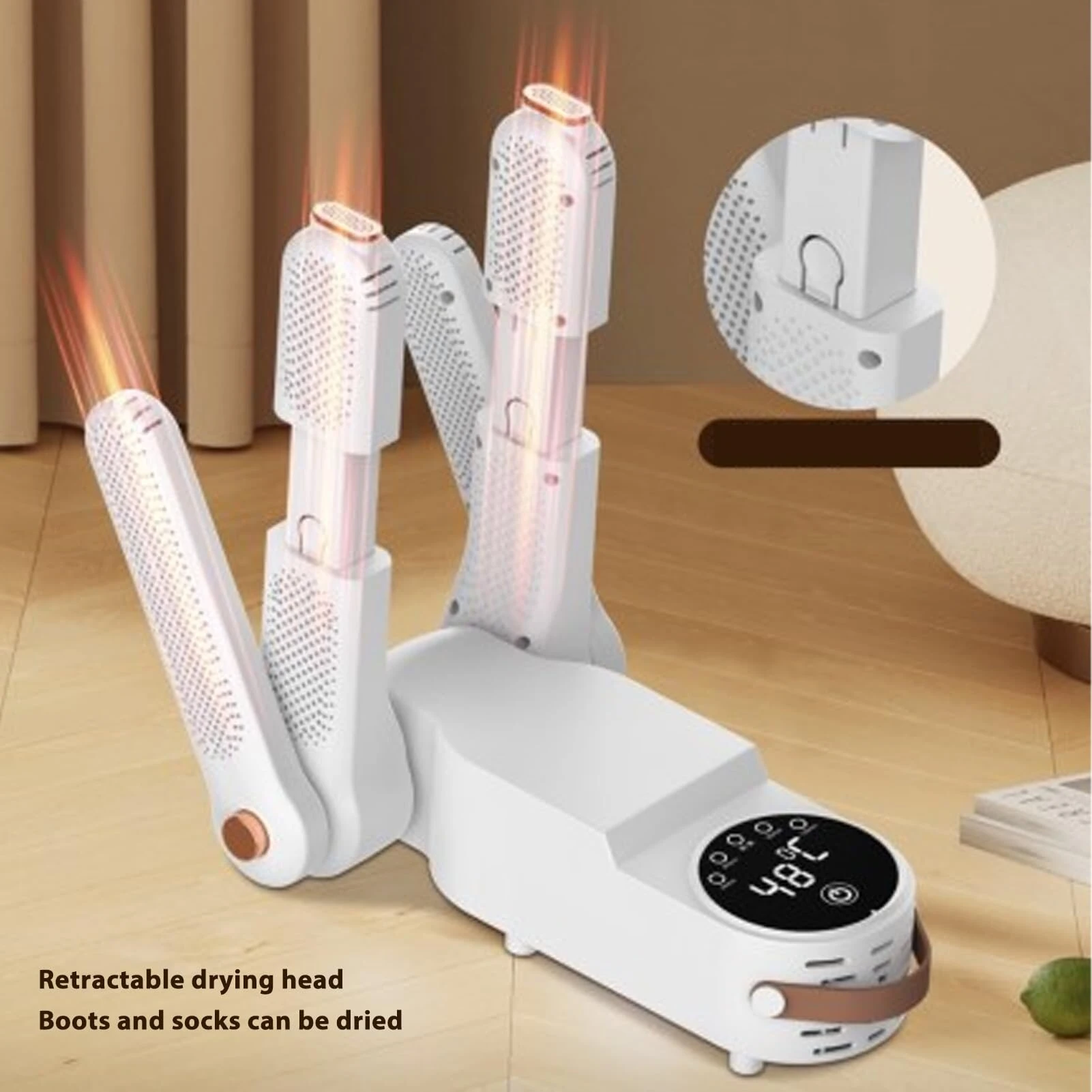 (image for) Double V Shoe Dryer Timed Quick Drying Shoe Dryer Portable Foldable Shoe Dryer Constant Temperature Dehumidification Odor